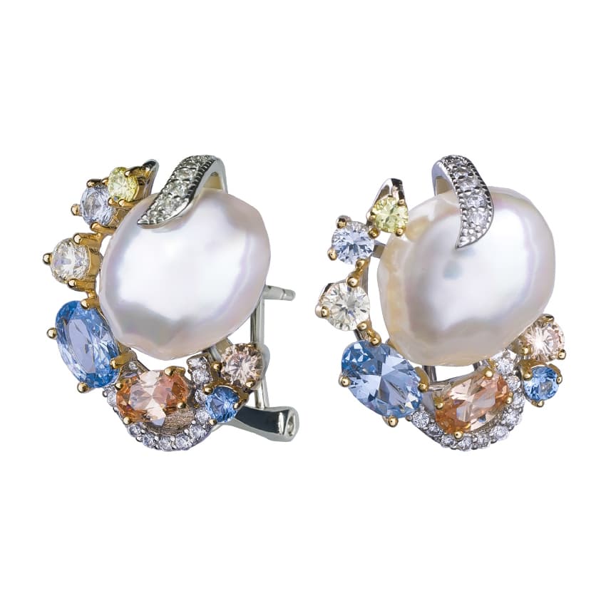 Серьги из серебра 925 с жемчугом