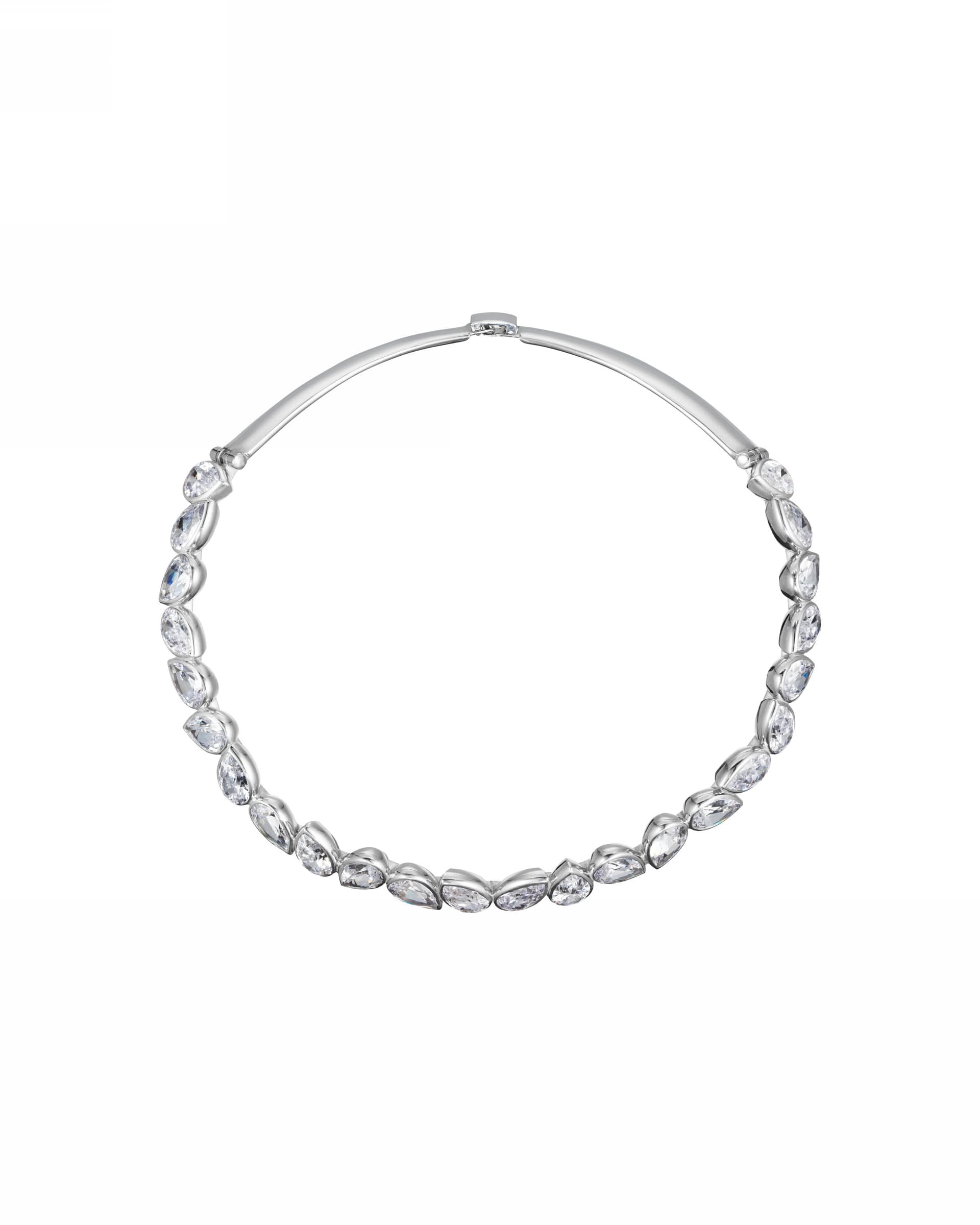 Колье из стали с фианитами