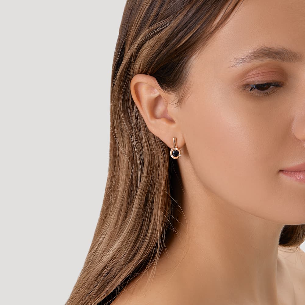 Серьги из золота 585 с сапфиром