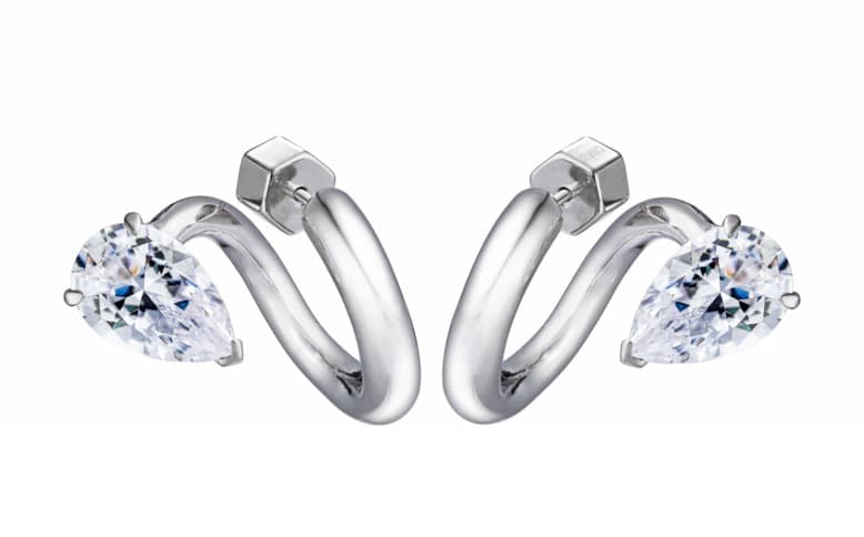 Серьги из латуни с фианит