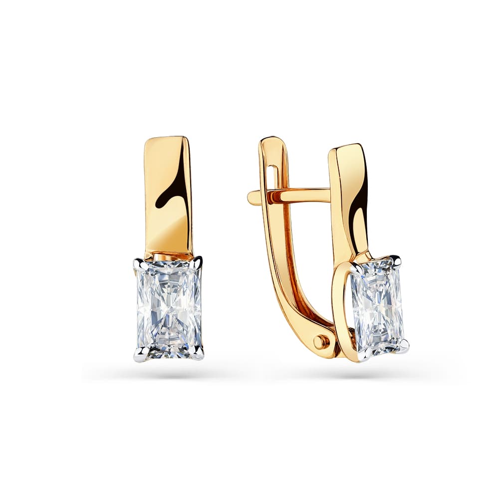 Серьги из золота 585 с  фианит