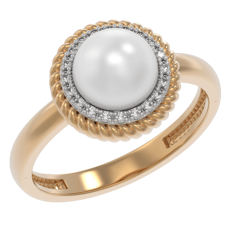 Кольцо из золота 585 с жемчугом