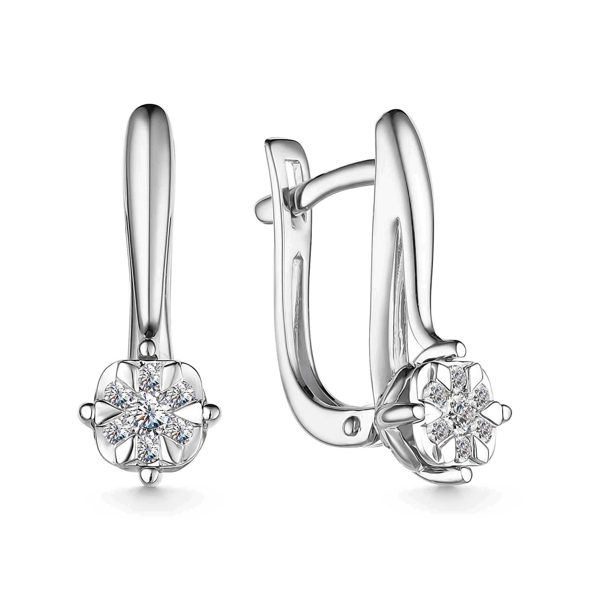 Серьги из золота 585 с бриллиантом