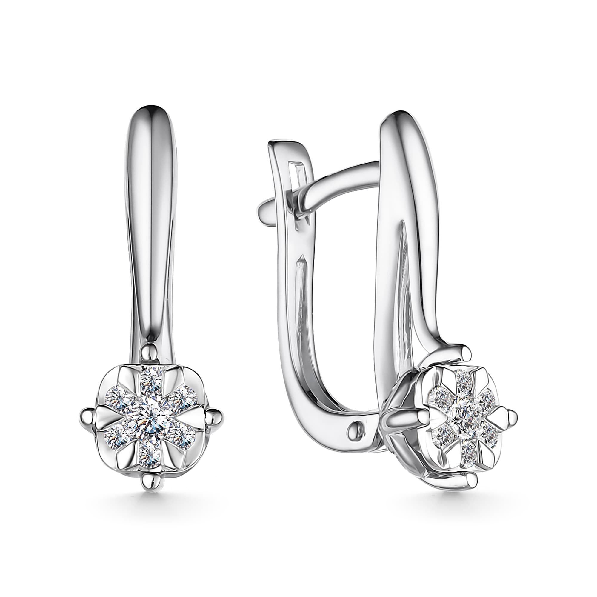 Серьги из золота 585 с бриллиантом