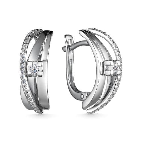 Серьги из золота 585 с бриллиантом