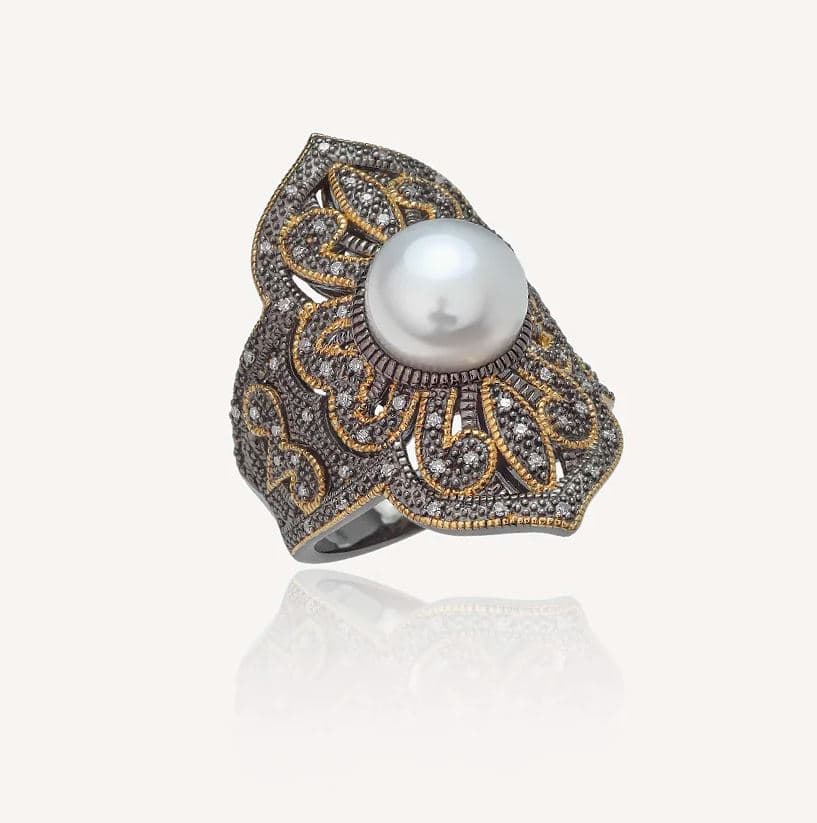 Кольцо из серебра 925 с жемчугом