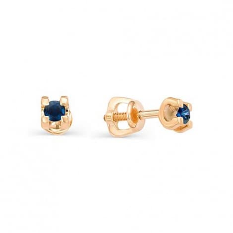 Серьги из золота 585 с сапфирами
