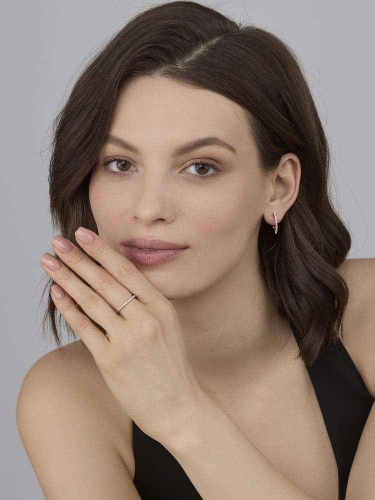 Серьги из золота 585 с бриллиантами