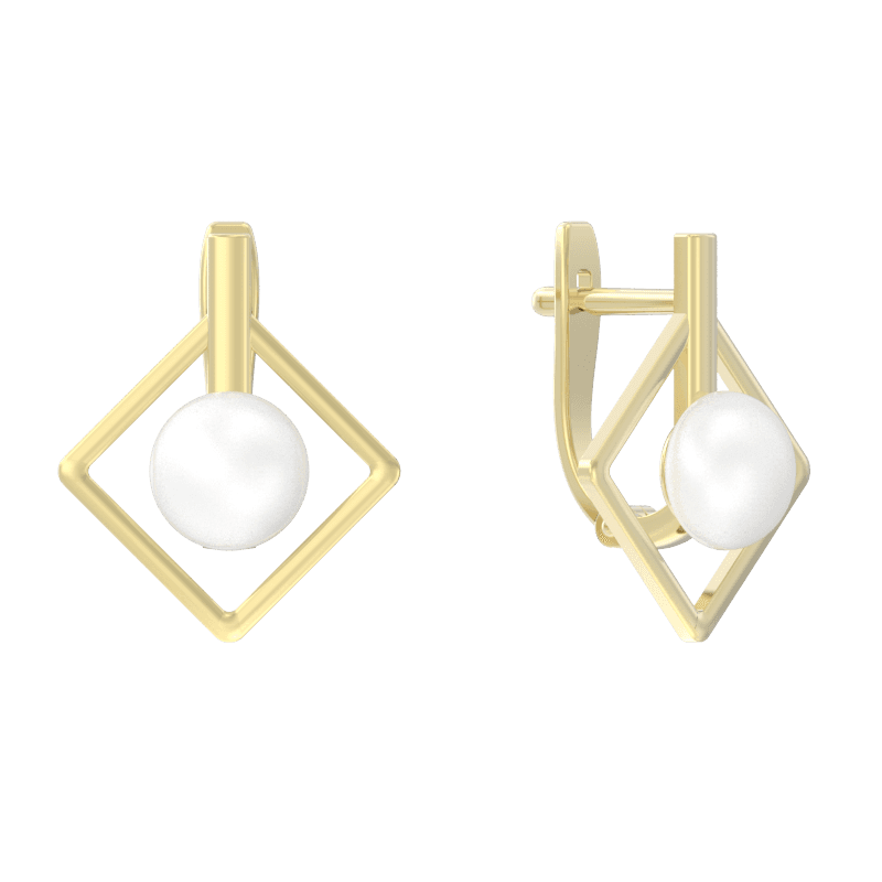 Серьги из золота 585 с жемчугом