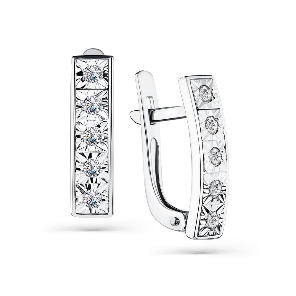 Серьги из золота 585 с бриллиантом