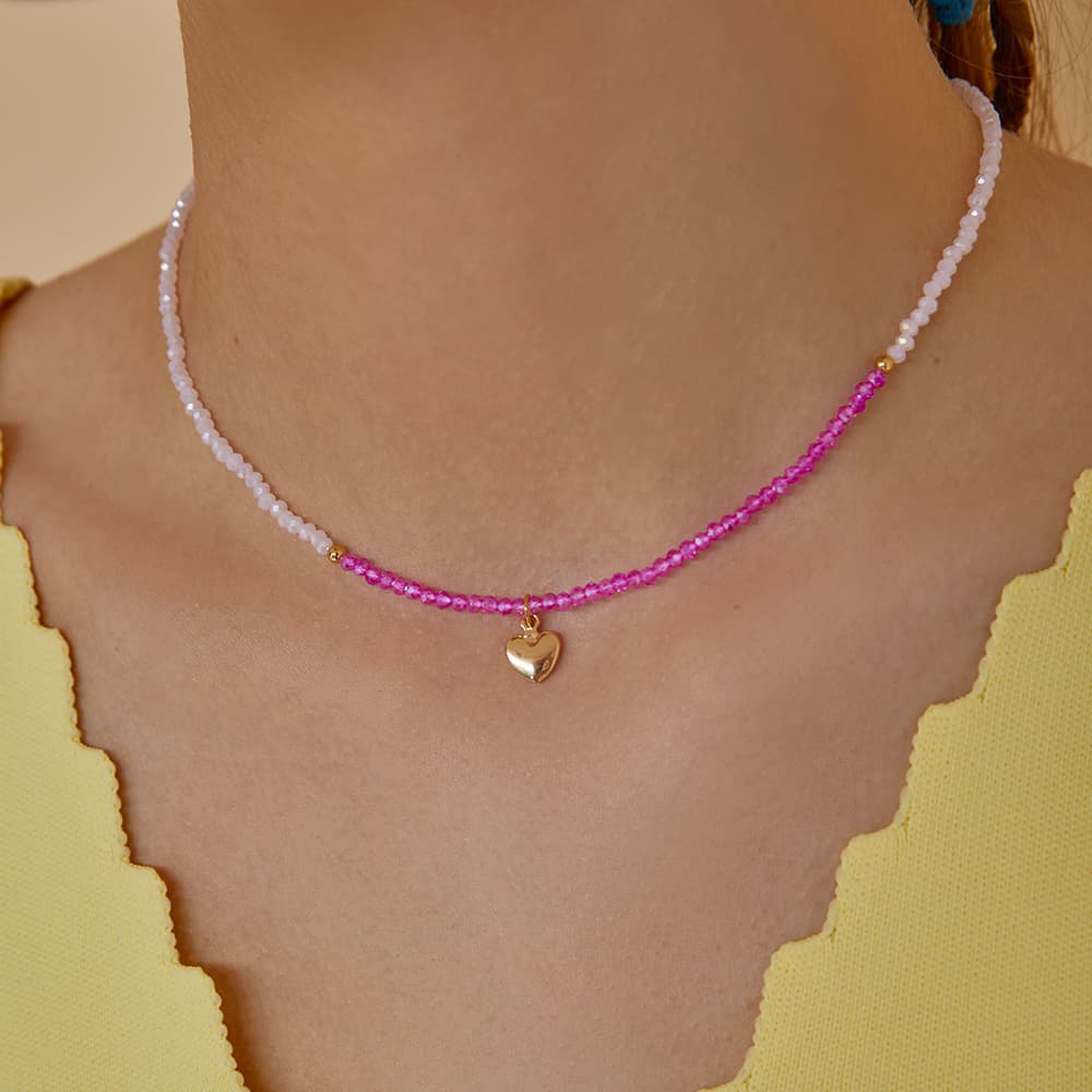 Колье из стали с ювелирным стеклом