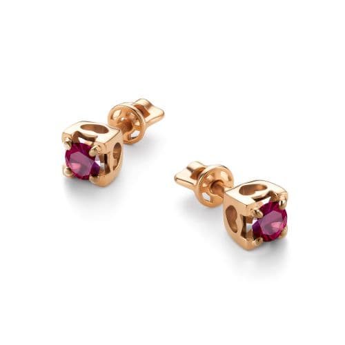 Серьги из золота 585 с рубинами