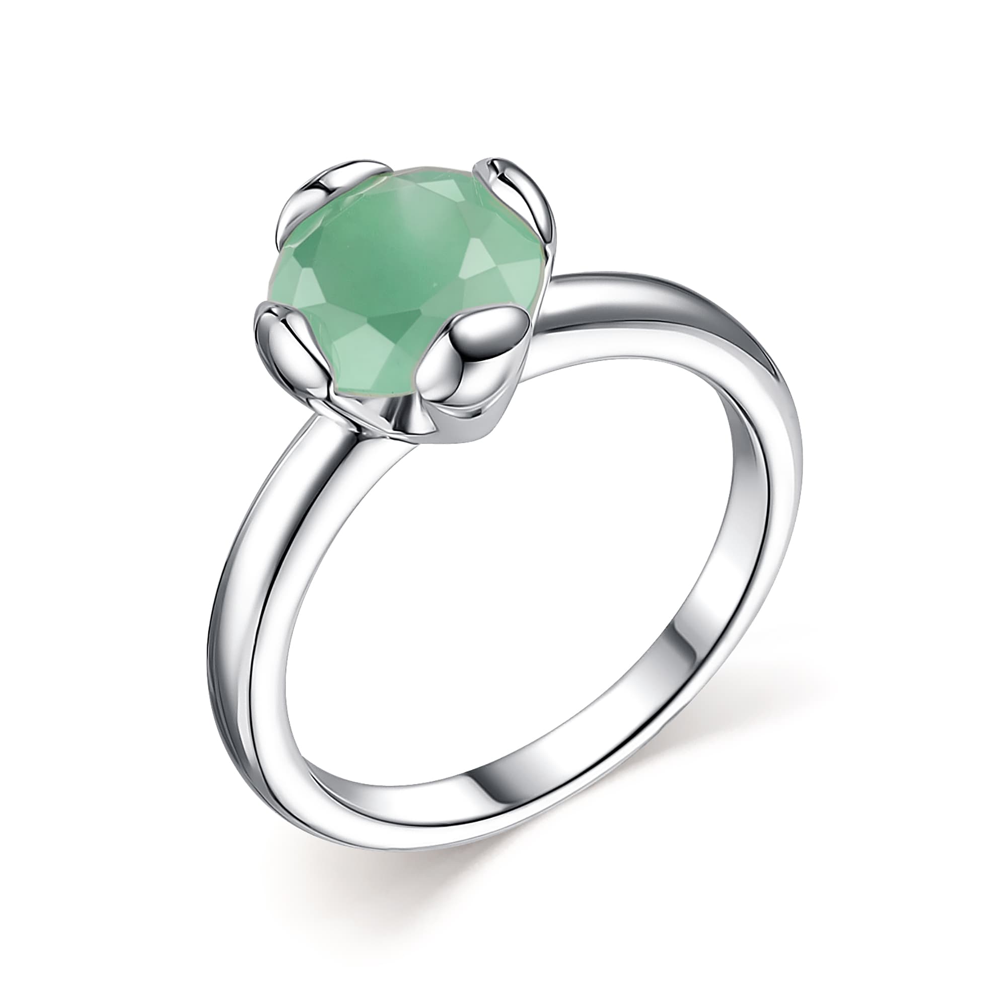 Кольцо из серебра 925 с ювелирным стеклом