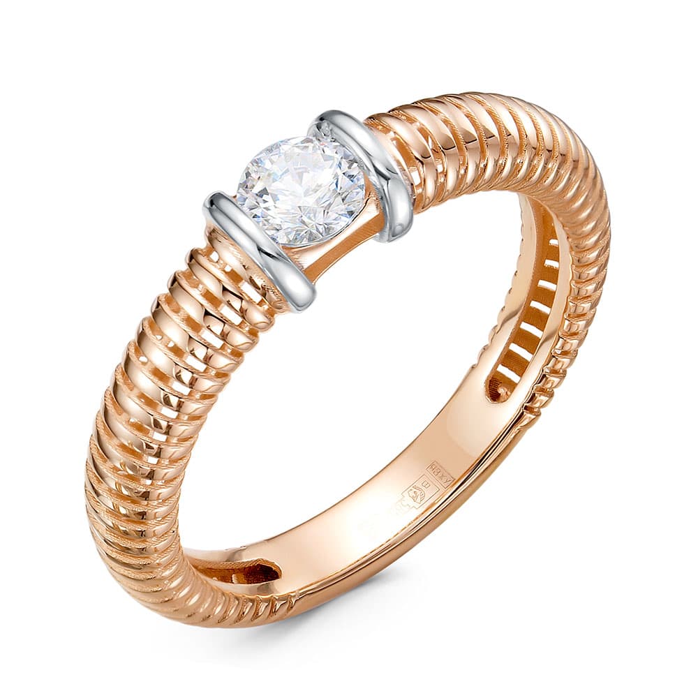 Кольцо из золота 585 с фианитами