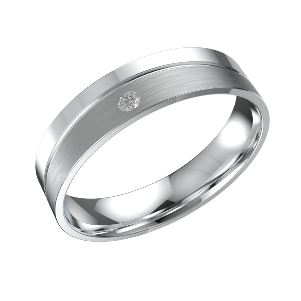 Кольцо обручальное из золота 585 с фианитами