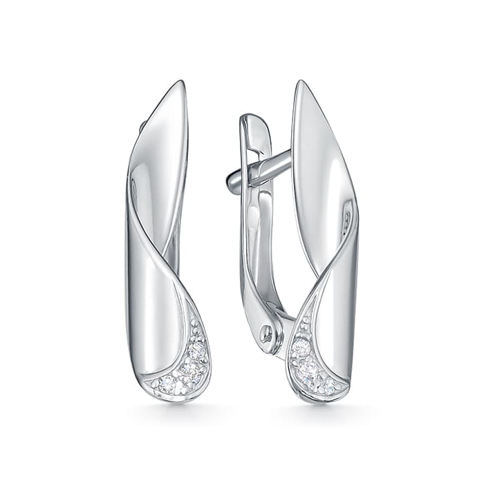 Серьги из серебра 925 с фианитом