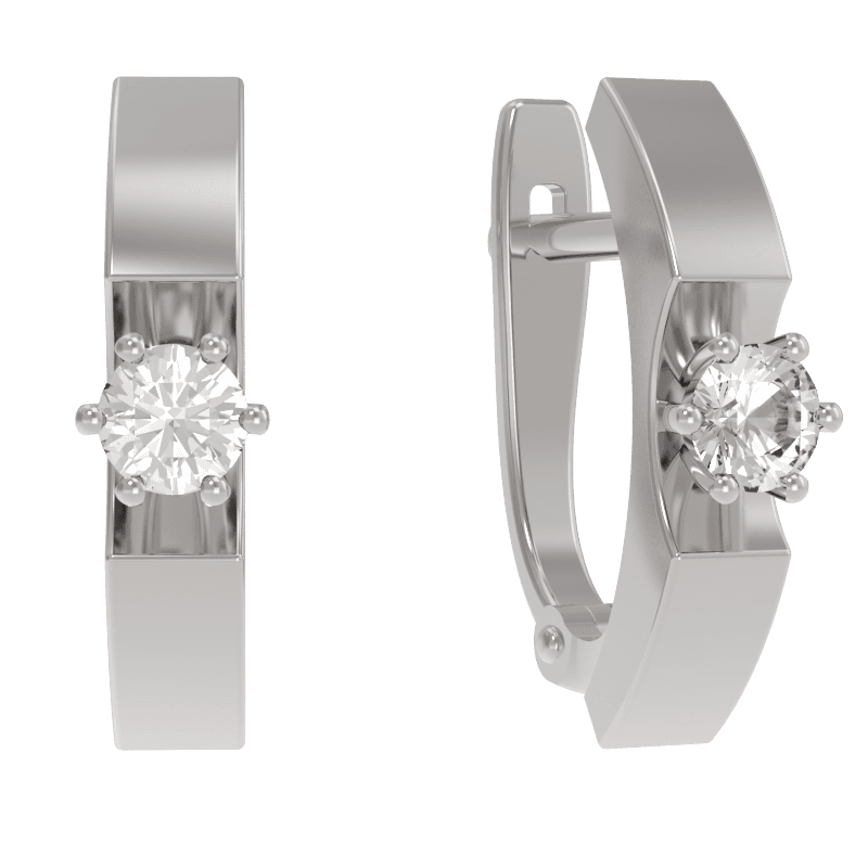 Серьги из серебра 925 с фианитами