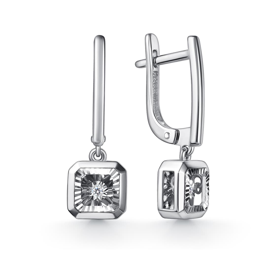 Серьги из золота 585 с бриллиантами