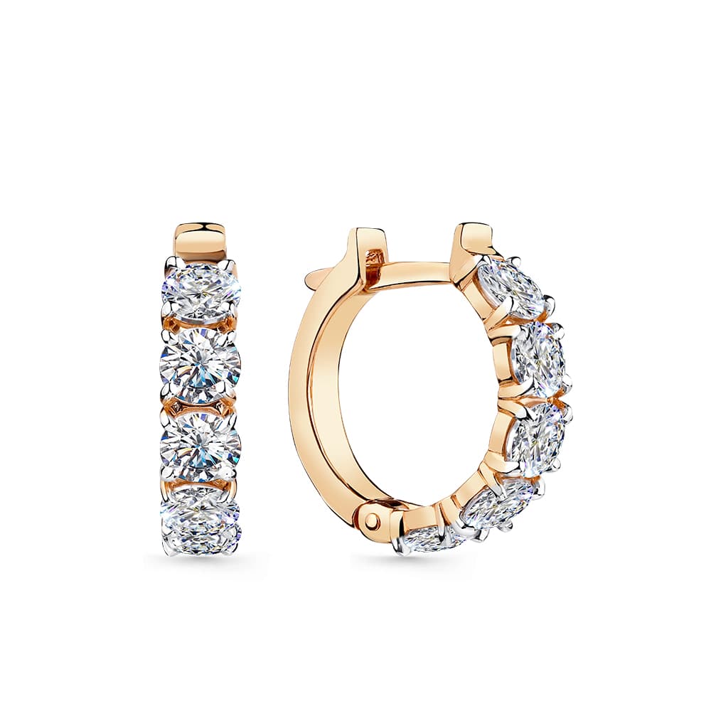 Серьги из золота 585 с  фианит