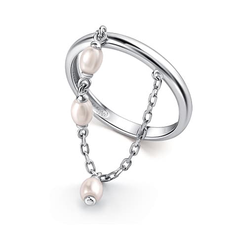 Кольцо из серебра 925 с жемчугом