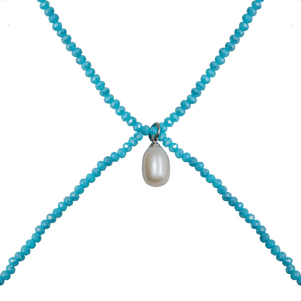 Колье из стали с ювелирным стеклом