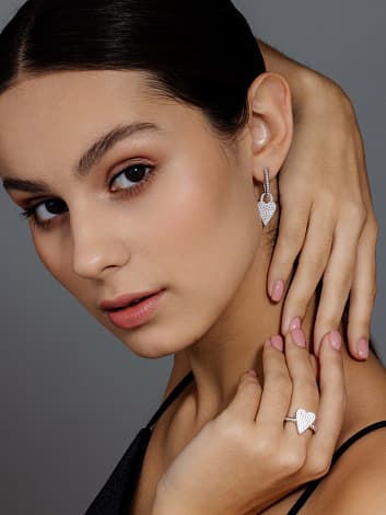 Серьги из серебра 925 с кубическим цирконием