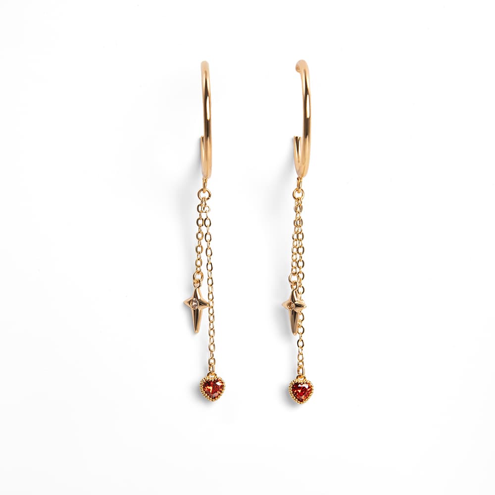 Серьги из стали с ювелирным стеклом