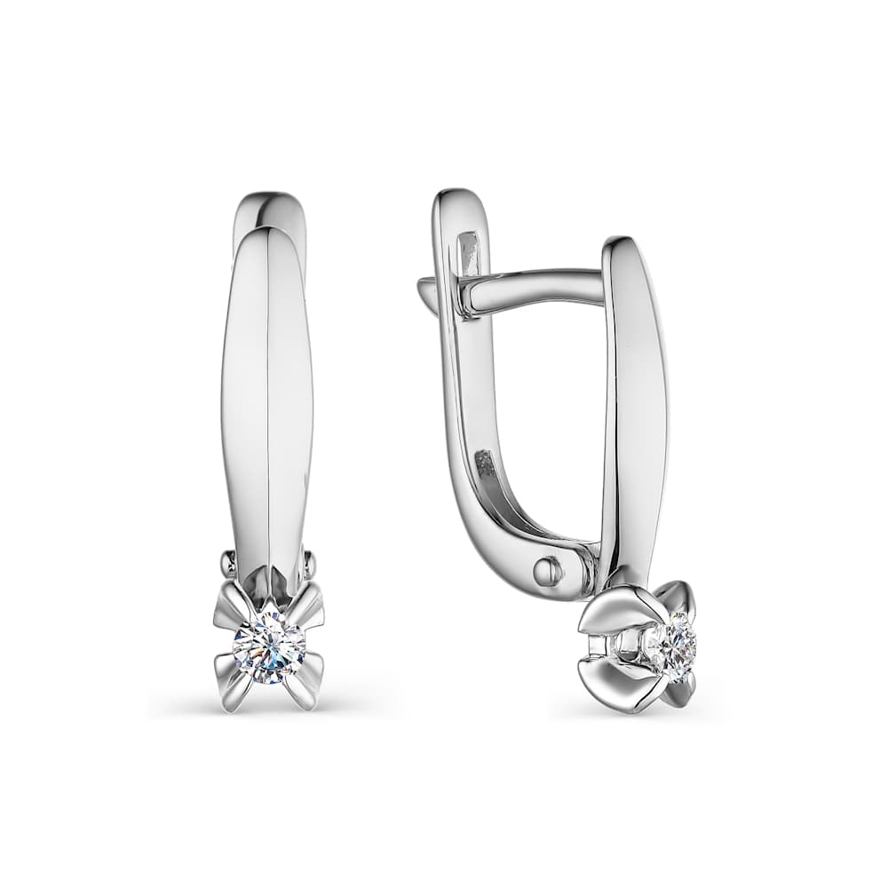 Серьги из золота 585 с бриллиантами
