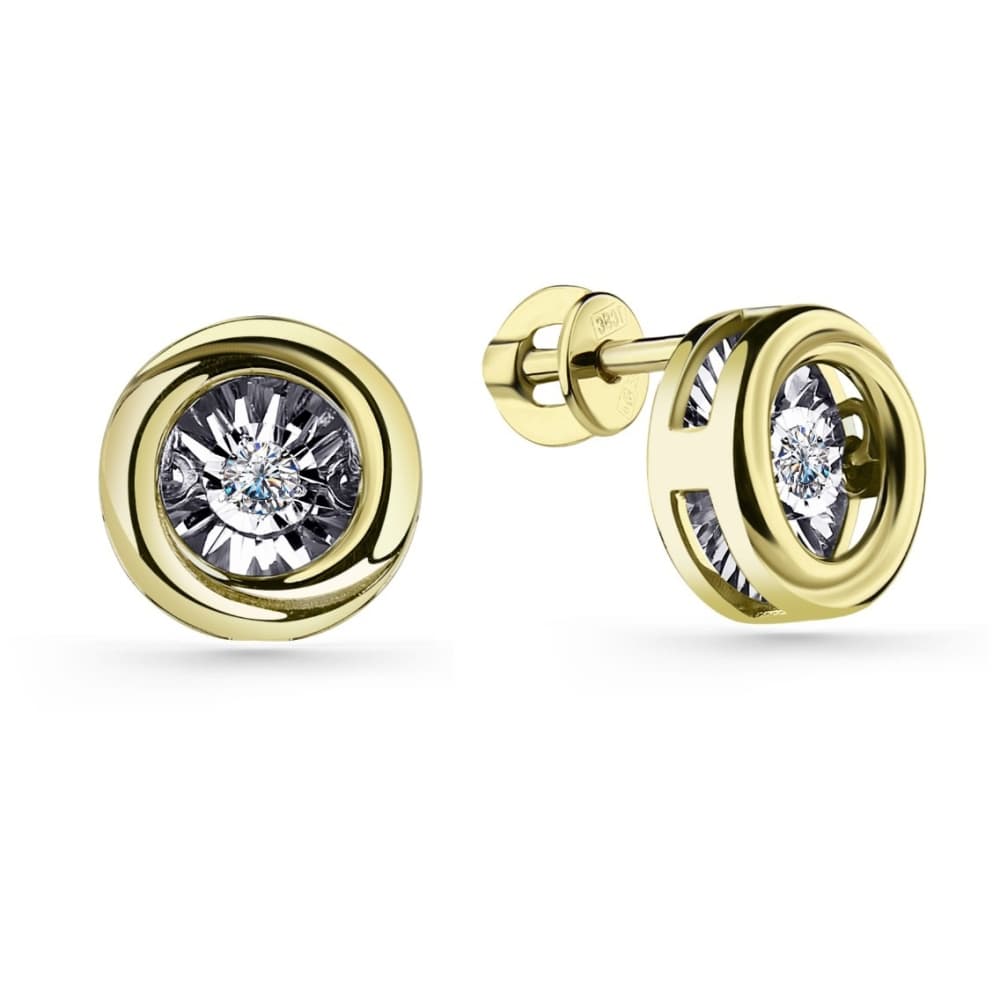 Серьги из золота 585 с бриллиантом