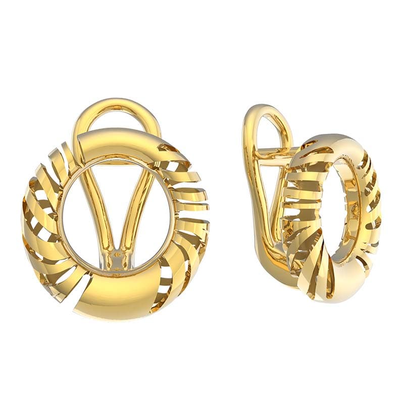 Серьги из золота 585 без вставки