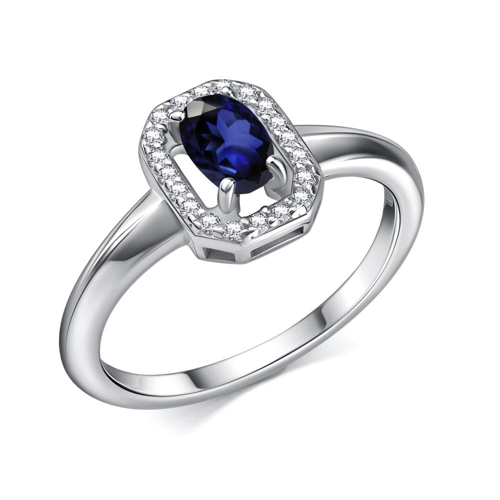 Кольцо из серебра 925 с сапфирами