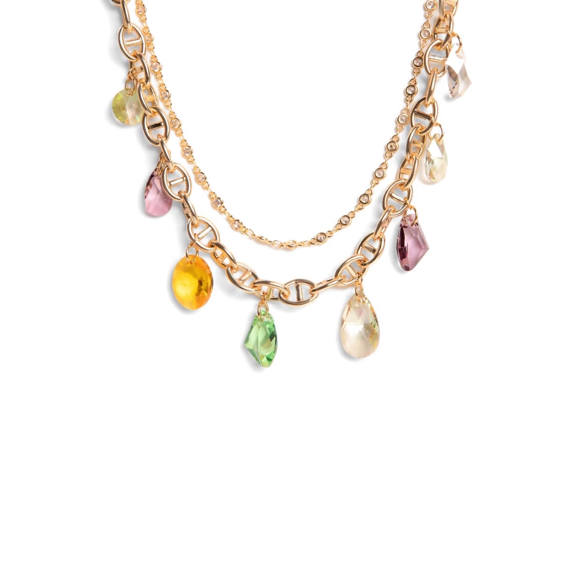 Колье из стали с кристаллом swarovski