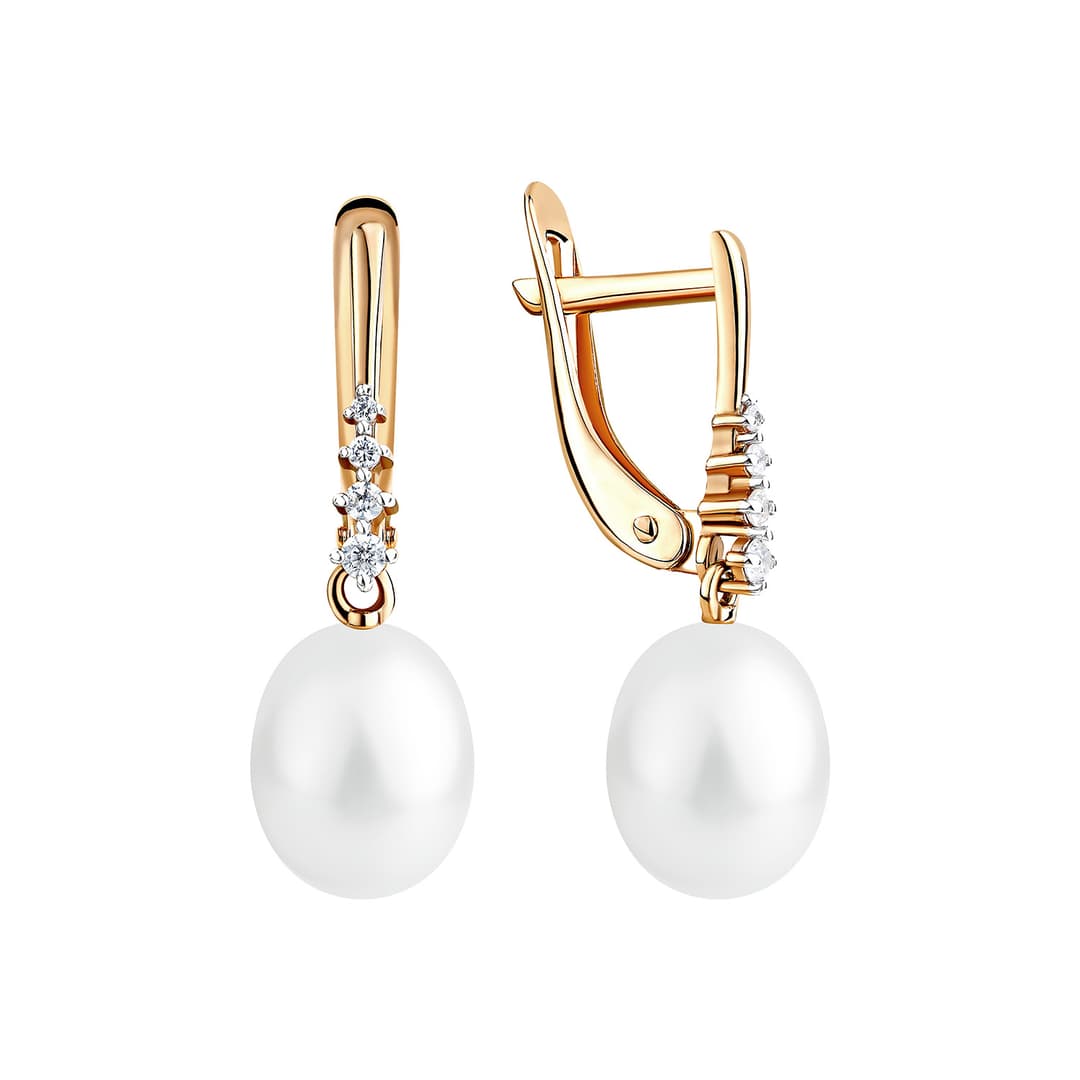 Серьги из золота 585 с  жемчугом