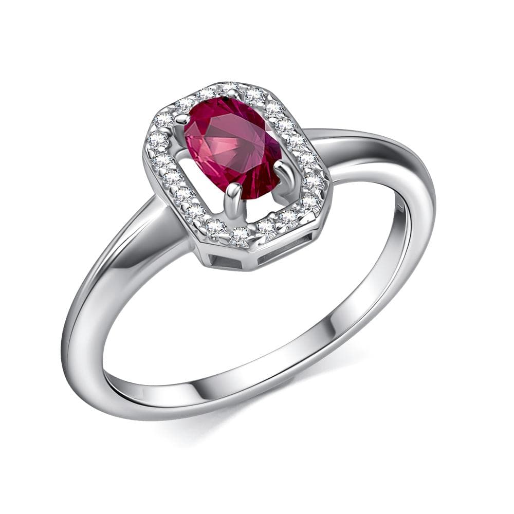 Кольцо из серебра 925 с рубинами