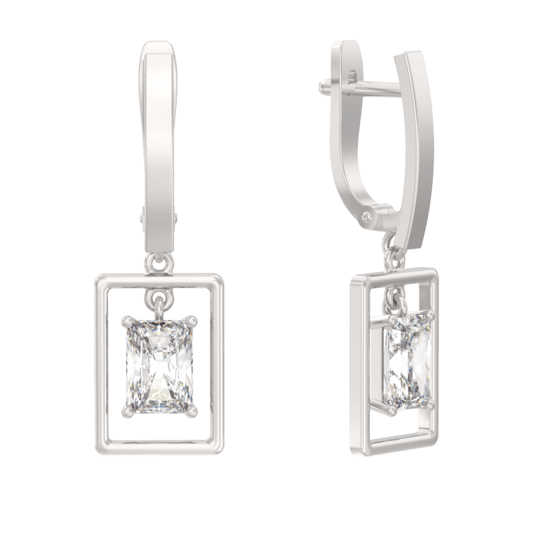 Серьги из серебра 925 с фианитами