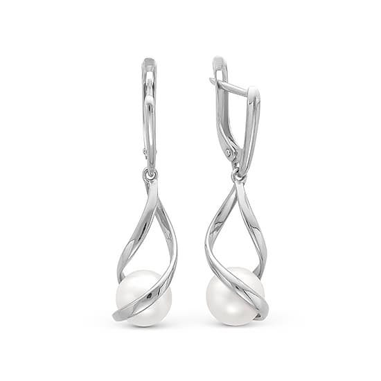 Серьги из серебра 925 с жемчугом