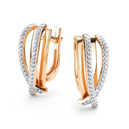 Серьги из золота 585 с бриллиантами
