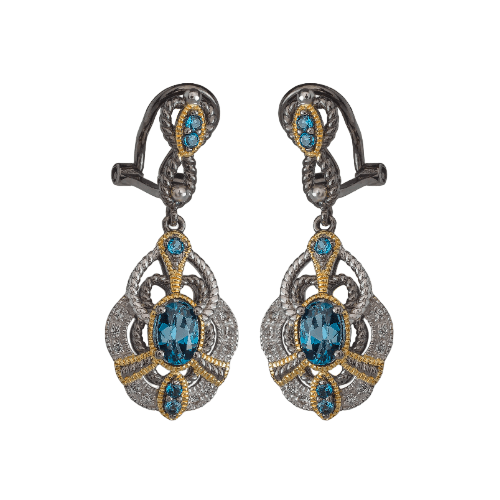 Серьги из серебра 925 с топазом london