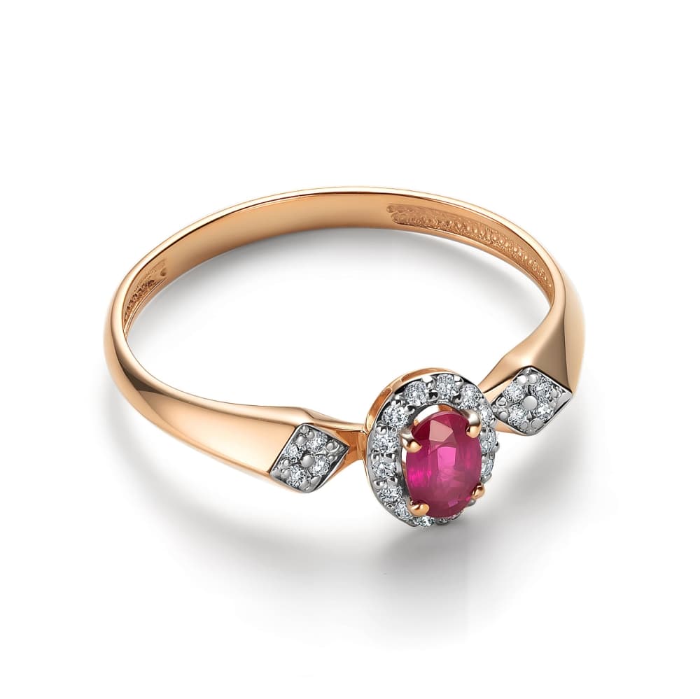 Кольцо из золота 585 с рубинами