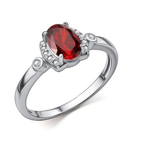 Кольцо из серебра 925 с гранатами