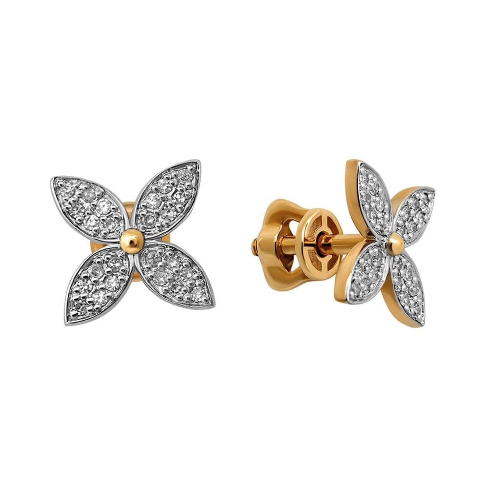 Серьги из золота 585 с бриллиантами