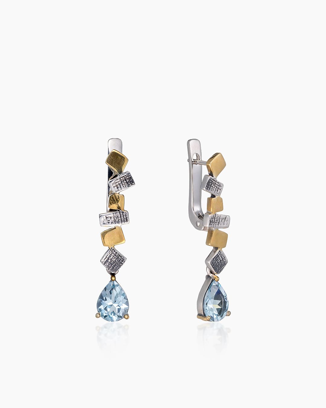 Серьги из серебра 925 с топазами