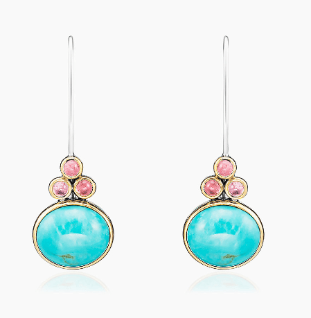 Серьги из серебра 925 с  бирюзой