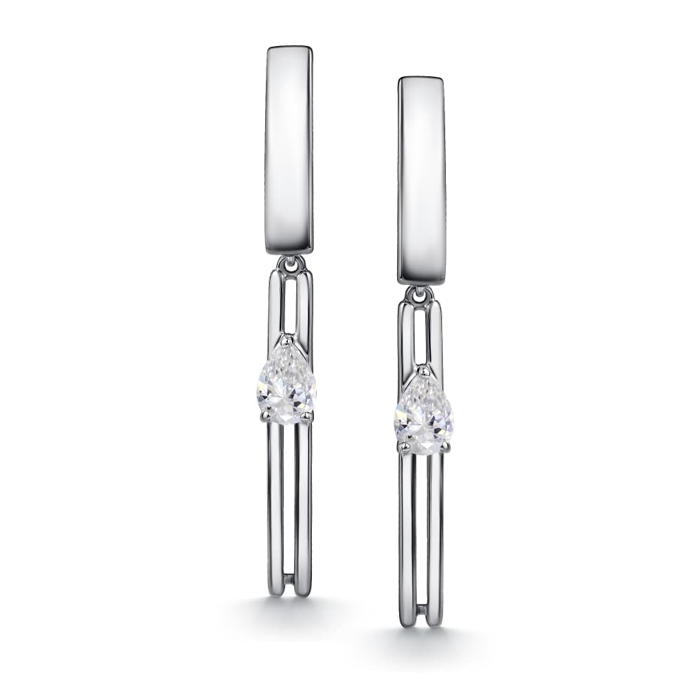 Серьги из серебра 925 с горным хрусталем