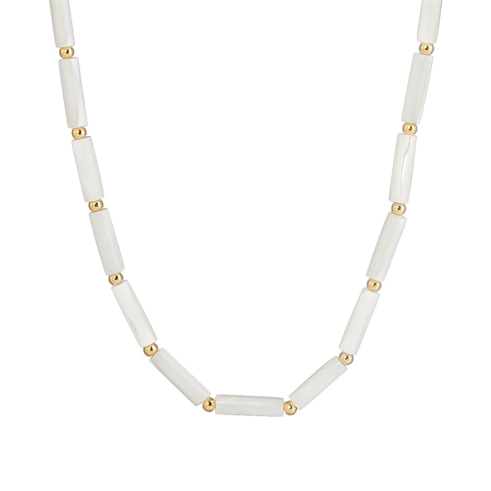 Колье из стали с перламутром