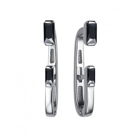 Серьги из серебра 925 с ювелирным стеклом