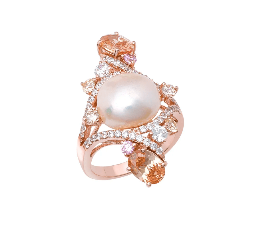 Кольцо из серебра 925 с жемчугом