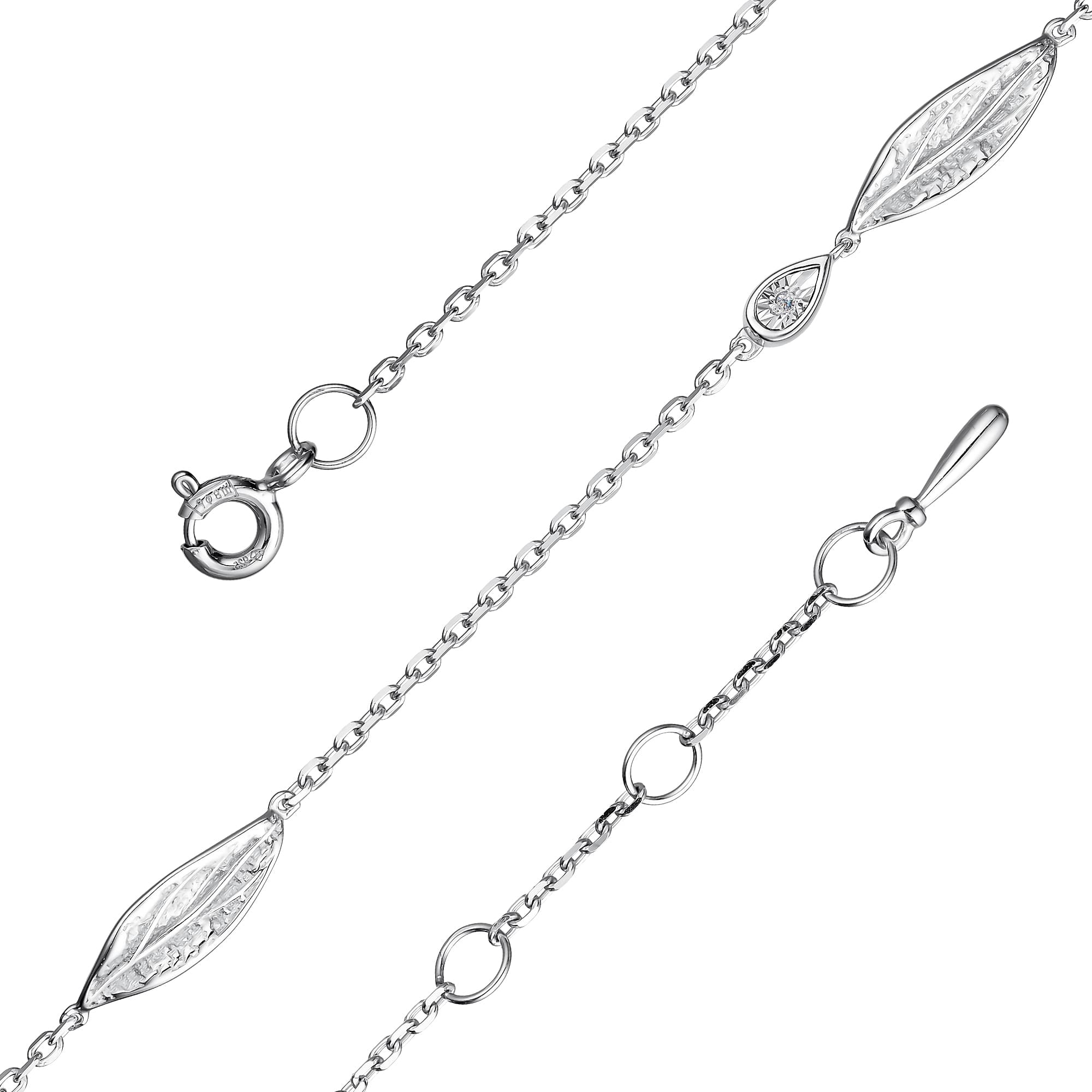 Браслет декоративный из серебра 925 с бриллиантом