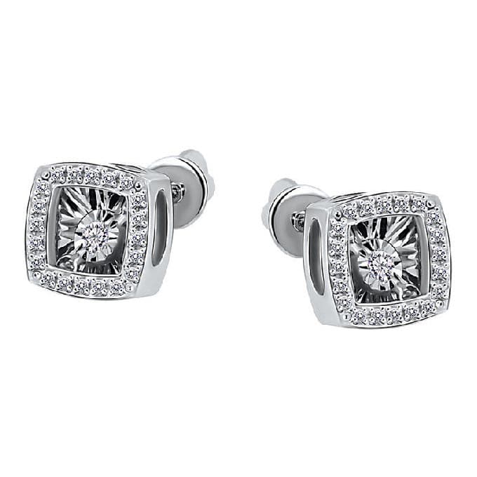 Серьги из золота 585 с бриллиантом