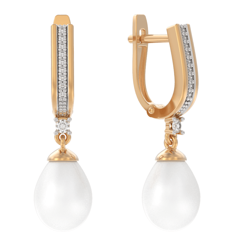 Серьги из золота 585 с жемчугом